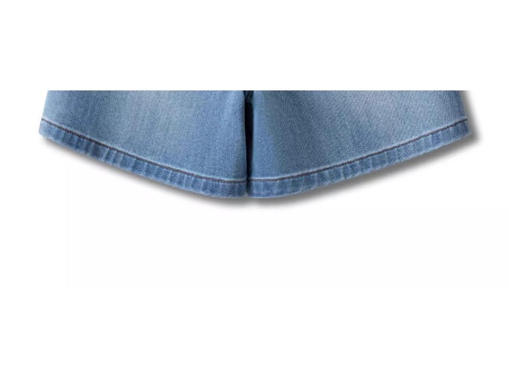 High-Waisted A-Line Denim Shorts for Women - Summer Thin, Loose Fit, Mid-Length, Four-Point Wide-Leg Design