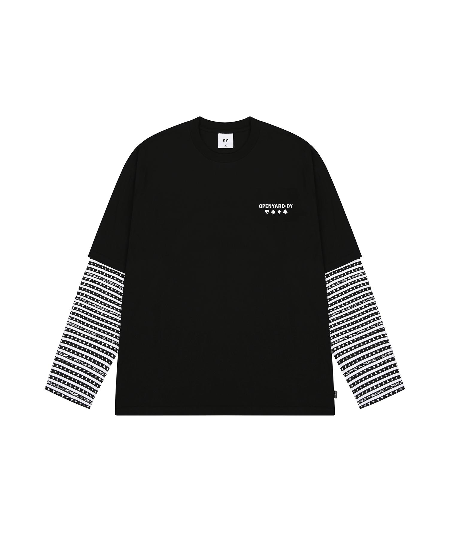 Oy Trump Stripe Layered Long Sleeve - Black 2
