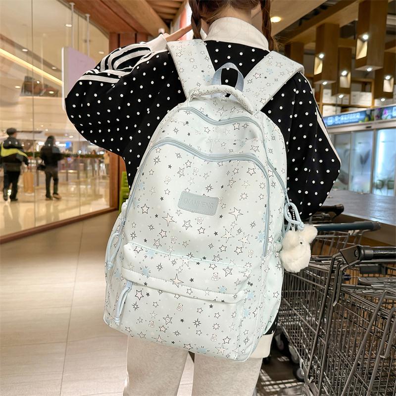 College Style Schoolbag Women's Large Capacity Five-Pointed Star Backpack