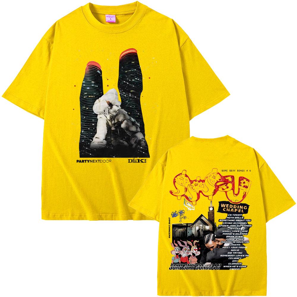 Rapper PARTYNEXTDOOR & Drake Some Sexy Songs 4 U SSS4U 2025 Double Sided Print T Shirts Men Fashion Hip Hop Oversized T-shirts