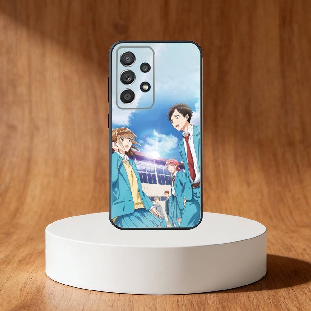 Blue Box Anime Cute Phone Case For Samsung S25,S24,S21,S22,S23,S30,Ultra,S20,Plus,Fe,Note,10,9,5G Black Cover