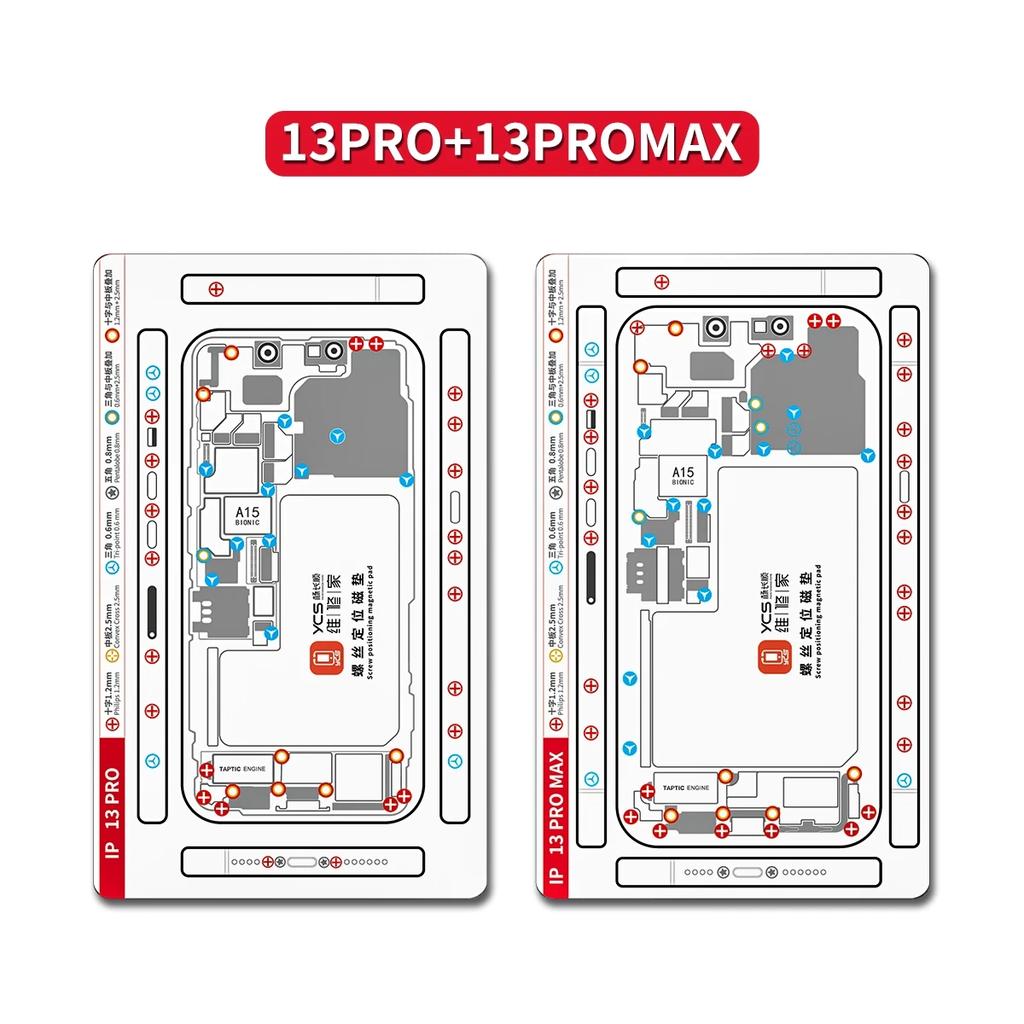 YCS Screw Storage Magnetic Pad For iPhone X XR XS 11 12 13 14 15 16 PRO MAX PLUS MINI Screw Memory Pad Storage Repair Tools