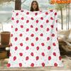 1pc 2D Flat Printing Spring & Summer New Arrival Strawberry Pattern Digital Print Blanket, Suitable for All Seasons, Casual Throw Blanket, 100% Polyes