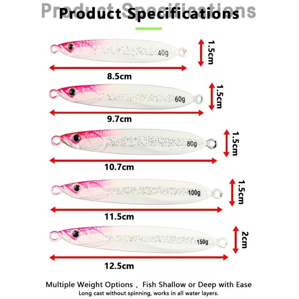 Luminous Finish Jigging Lure Laser Paper Coated Trolling Lure Slow Sinking Lure  Trolling Fishing