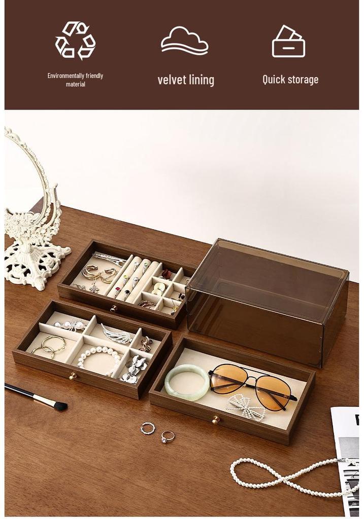 Dustproof Multi-layer Jewelry Box with Drawer for Bracelets, Necklaces, Rings, and Earrings - Large Capacity Storage for Accessories