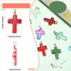 2/4/8pcs White Rings Gradient Solid Color Stone Cross Pendant Random Mixed Pendant Necklace Accessories DIY Jewelry Making DIY Bracelet Necklace