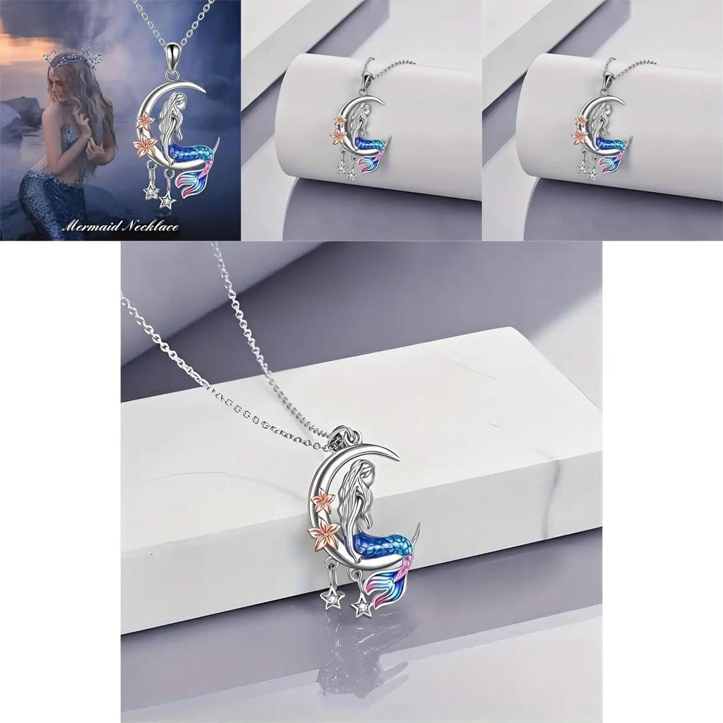 Eye-catching Multicolor Mermaid Star Necklace For Women Trendy Alloy Jewelry Gift