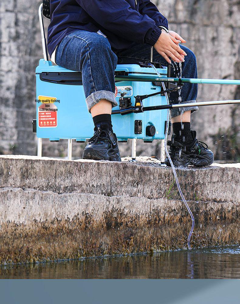 2026 Multi-functional Fishing Box with Four-legged Liftable Table and Seat