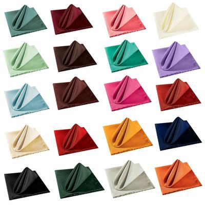 Retro Handkerchief Luxury Faux Satin Cloth Wedding Table Cloth Dinner Decor Square Table Napkins