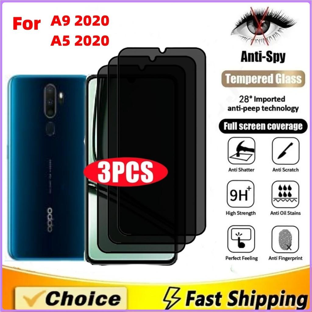 

3-5Pcs Privacy Screen Protector for OPPO A9 A5 2020 Mobile Phone Screen Tempered Glass Protector Anti-Peep Explosion Protective Case OPPO A9 2020 = A5 2020