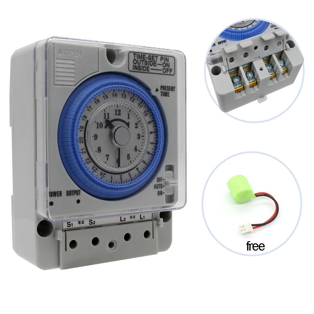 100-240V 15A Din Rail Water Heater Programmable Timer Switch Time Controller Mechanical Timer Switch