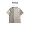 Menseye Men's Short-Sleeved T-Shirt, Color-Blocking Patchwork, Large Pocket, Workwear Style, Chinese Trend, Loose Fit, Khaki Color