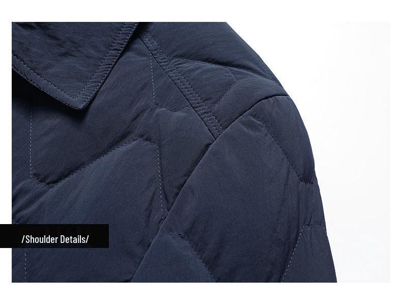 Men's Lightweight Lapel Duck Down Quilted Jacket