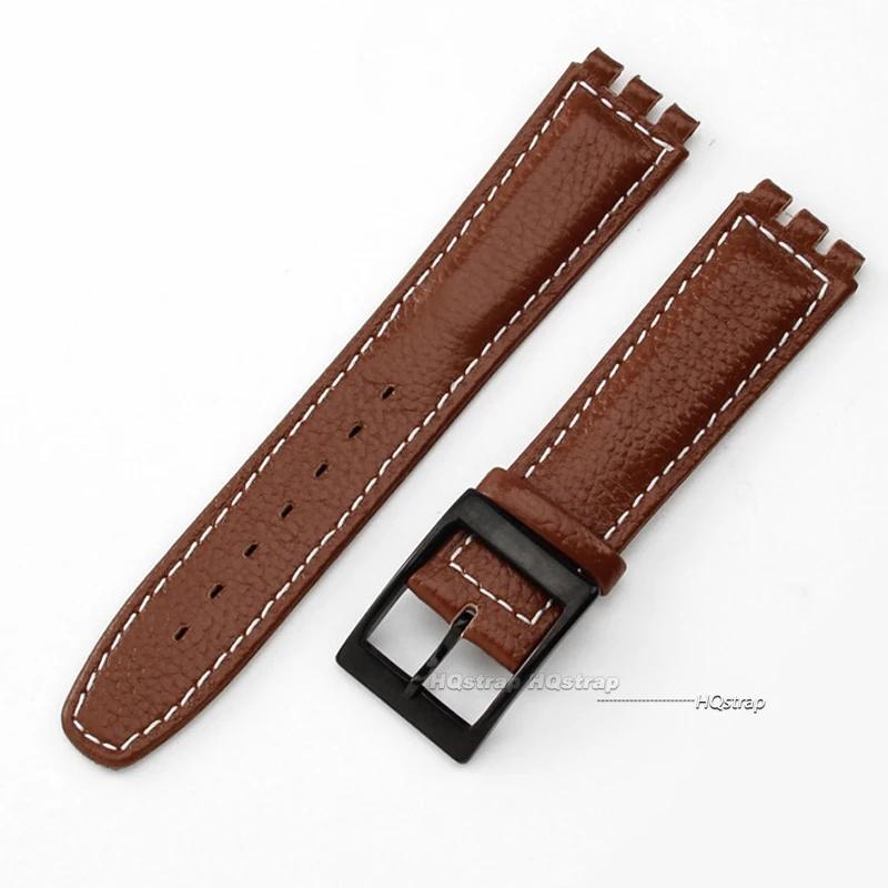 Pasek do zegarka Swatch 17mm Bransoleta ze skóry bydlęcej Wodoodporny Sportowy Zamienny Pasek Akcesoria