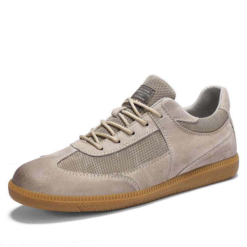 2025 Retro Style Plus Size Men s Genuine Leather German Training Shoes – Breathable Fashionable Casual Footwear 39 песочный