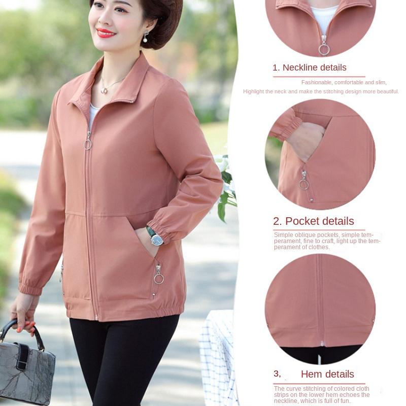 Frühlings- und Herbstjacken 2024 Neue Damenbekleidung mittleren Alters Kurze Reversjacken Langarm-Cardigan-Oberteile