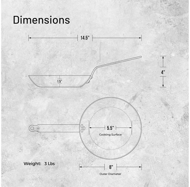 De Buyer Mineral B Element Frying Pan 20 Cm, 810 Ml (5610.20)