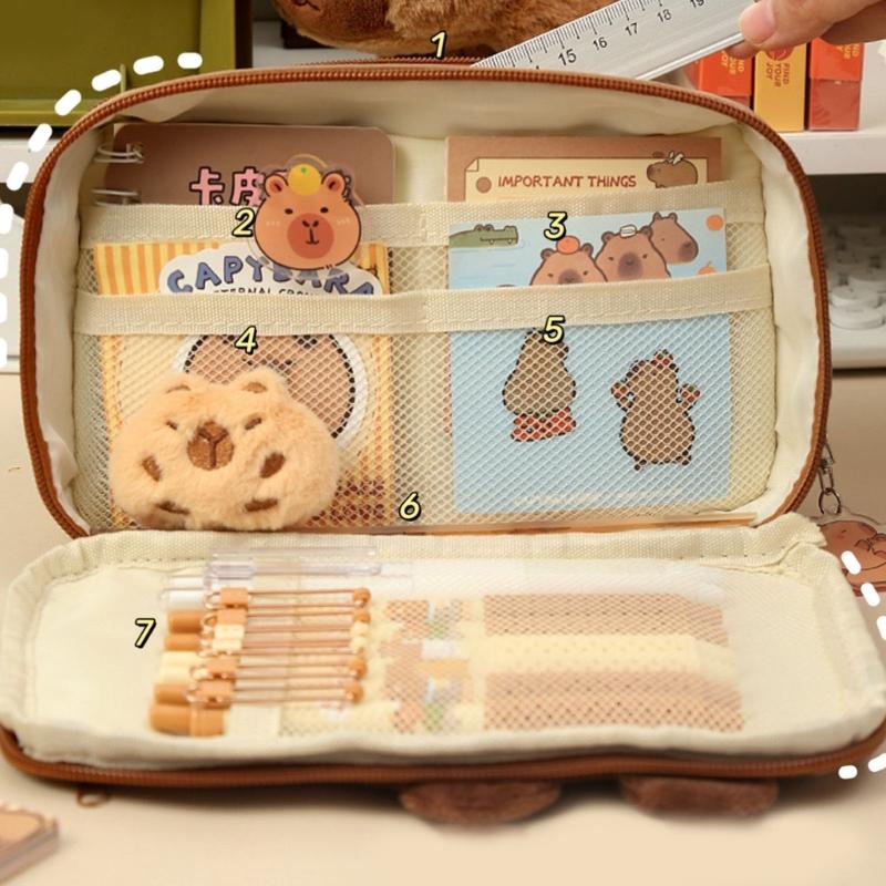Pencil Case Cartoon Capybara Pen Bag Large Capacity Pencil Pouch Lovely Pencil Bag School Office Supplies for Student
