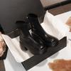 Weiße kurze Stiefel Damen Muffin dicksohlige kleine Mann erhöhend elastische dünne Stiefel schlankmachende Martin Stiefel