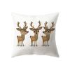 Cute Elk Christmas Theme Print Pattern Cushion Cover Home Living Room Sofa Decoration Square Polyester Pillow Pillow Cover