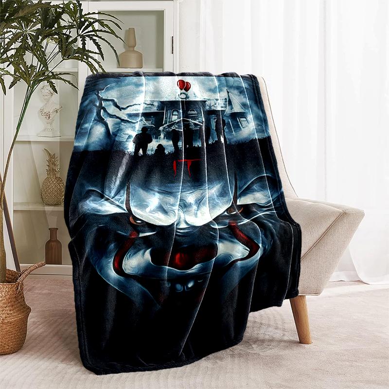1pc Blanket Pennywise the Dancing Clown Print Design, Lightweight Blanket for Sofa, Bed- Soft &Warm, Gift for All Seasons Like Christmas, Halloween
