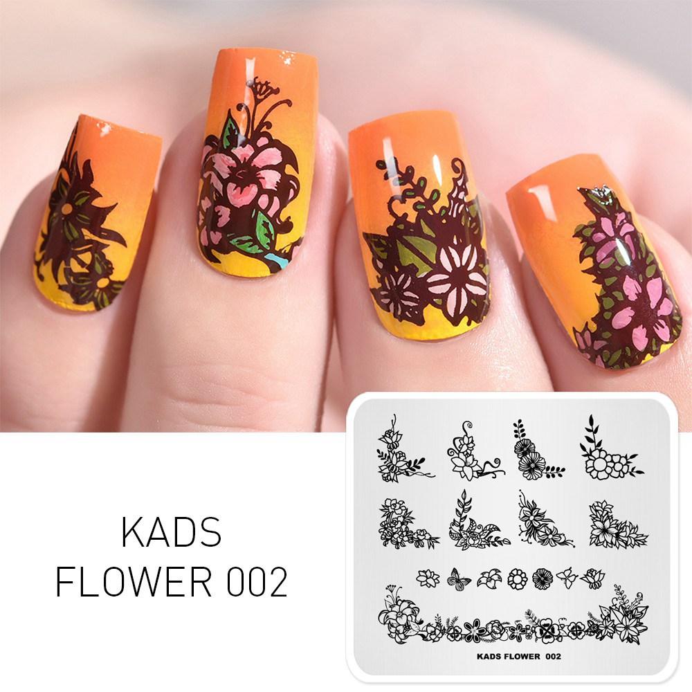 

KADS Flower 002 Пластины для штамповки ногтей Бабочка Цветы Букет Форма Красота Дизайн ногтей Шаблон для печати Пластина