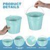 PATIKIL Small Metal Buckets with 6pcs Mini Galvanized Buckets for Craft Party Souvenir Light Blue 5.9"x5.1" Handles, Decoration,