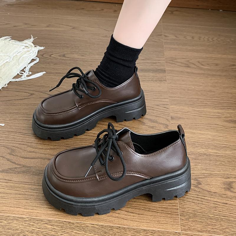 Fashion 2025 High Quality Women Shoes Brand Women's Pumps Hot Sale Loafers Fashion Round Lace-up Low Heel Pumps Trend Office Lady Shoes