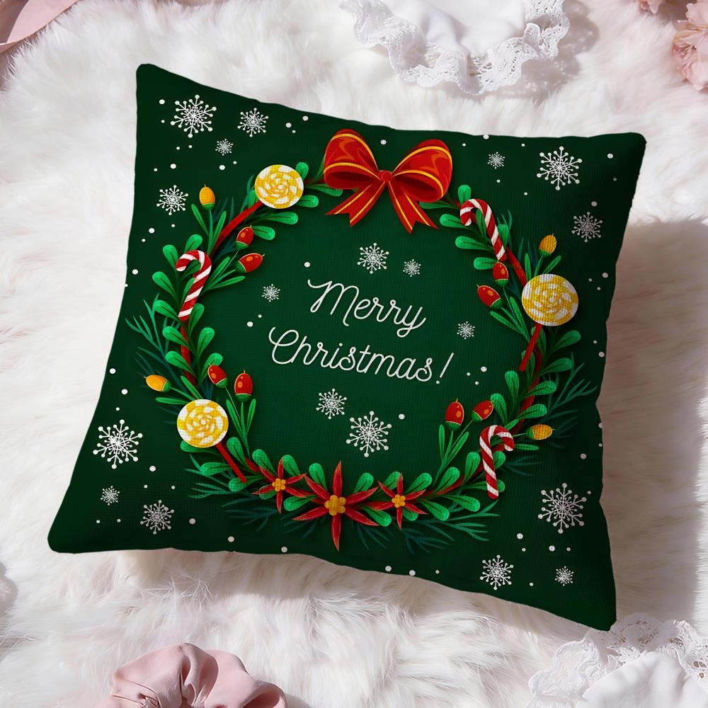 Christmas Cushion Cover Premium Comfort Reversible Pillow Cove -Two In One Design for Any Room & Car Interior