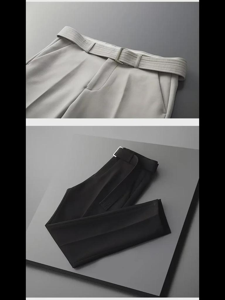 Men's Slim Fit Trendy Summer Drape Trousers - 2023 Nine Point Casual Suit Pants, Thin Section