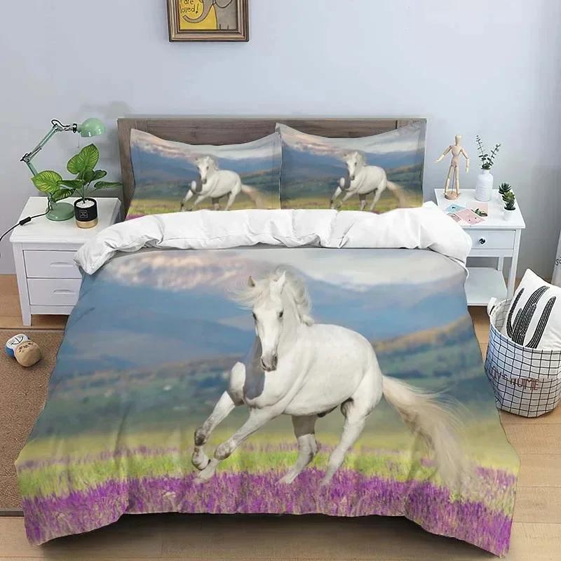 Luxury New 3D Print Horses Hd Print Bedding Set Double BedChildrenS Bed Duvet Covers Pillowcases Bedding Set Teens Bedding Set