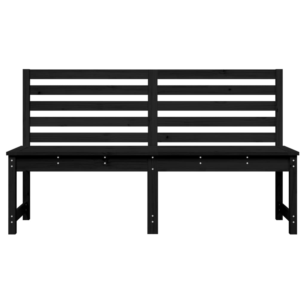 Garden Bench Black 157.5 cm Solid Pine Wood