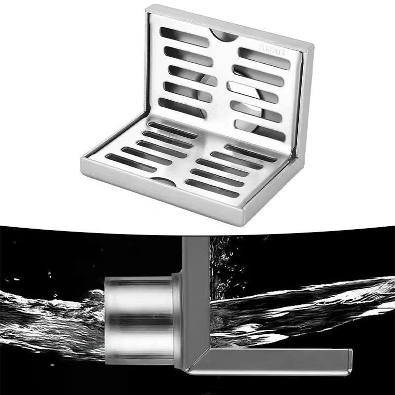 Bathroom Floor Drainer Corner Drainage System 304 Stainless Steel Construction Easy Installation Process For 50mm PVC Pipe
