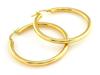 Gold earrings 585 women's simple circles diameter 30mm round pattern