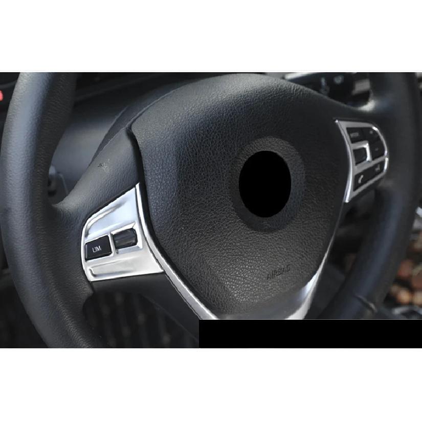 Matte Chrome Interior Accessory Steering Wheel Button Cover Trim For BMW 3 4 Series F30 F34 GT 2014-2017