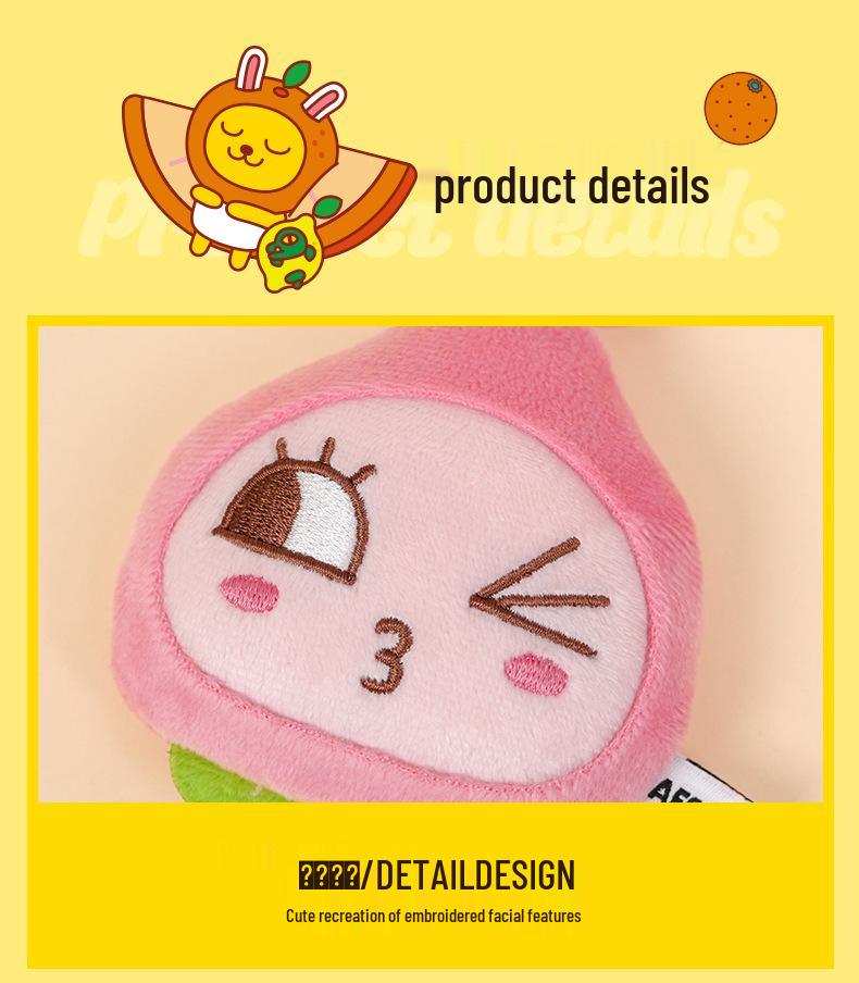 KAKAO FRIENDS Ryan Lion Fruit Plush Handheld Mirror & Bag Charm Keychain