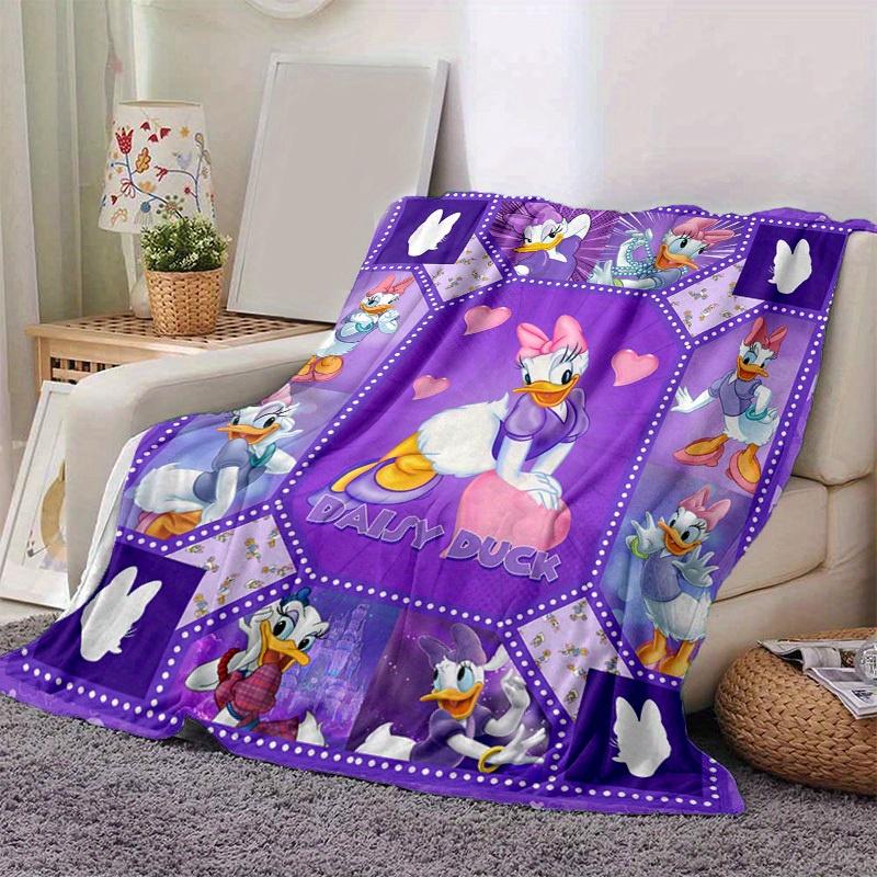 

1pc Daisy Duck Purple Quilt Coverlet Throw Blanket for Home Office Outdoor Gift 130x150cm