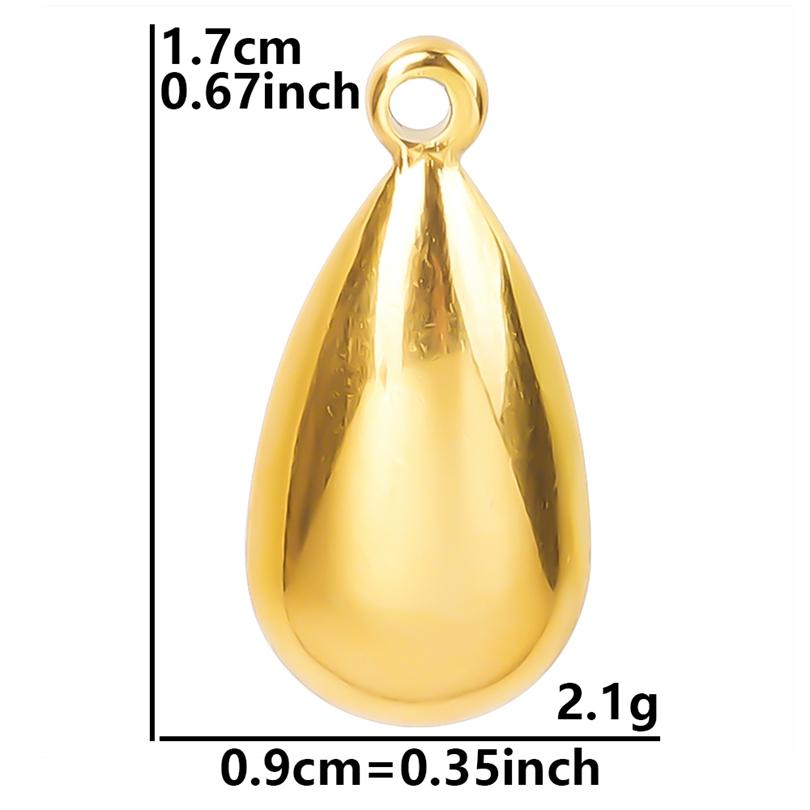 Geometry Water Droplets Pendant Shiny Rhinestone Stainless Steel Base Waterproof Charms For Jewelry Making Supplies DIY Bracelet