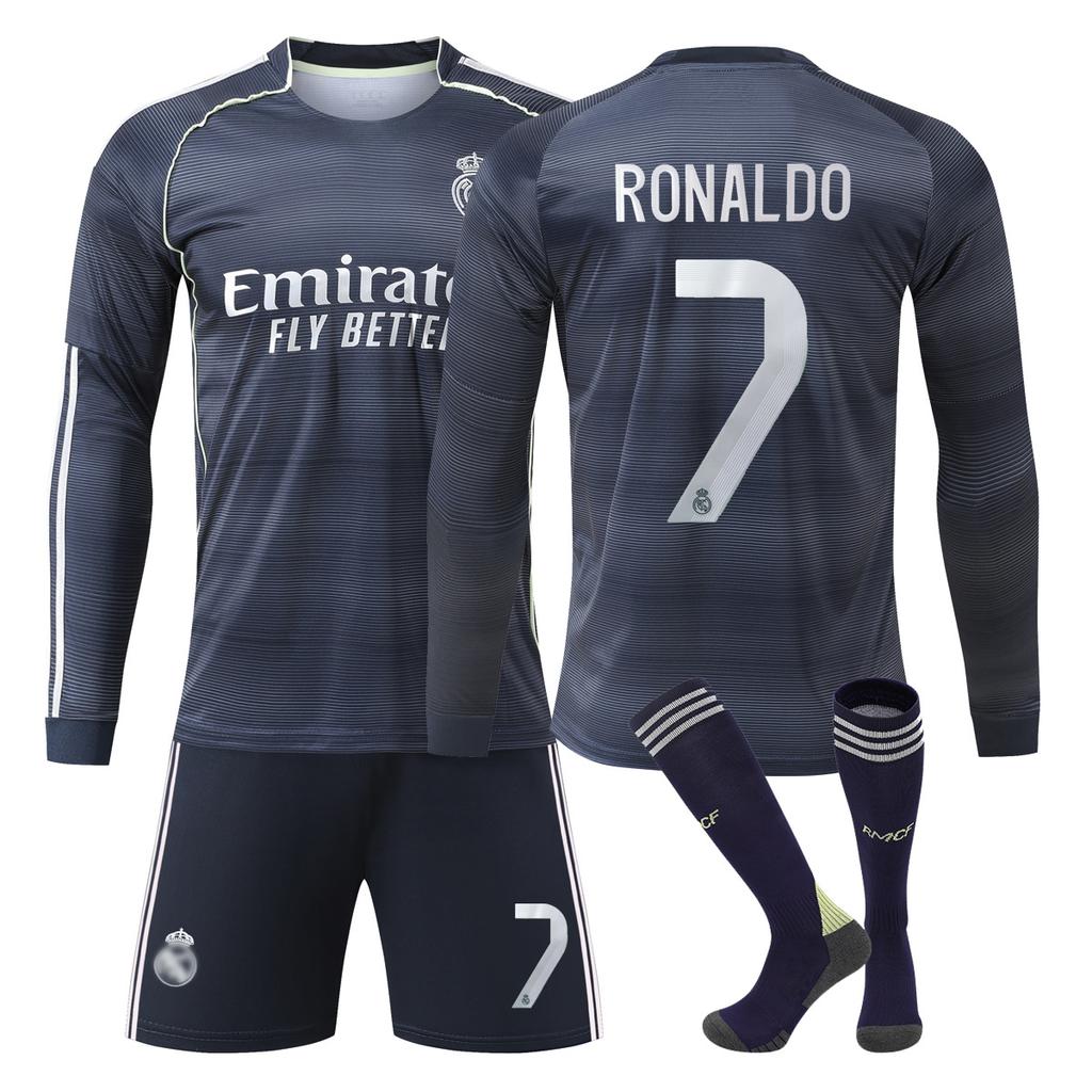 Maglie da Calcio a Manica Lunga Maglie Casa e Trasferta Real Madrid Adulti Bambini