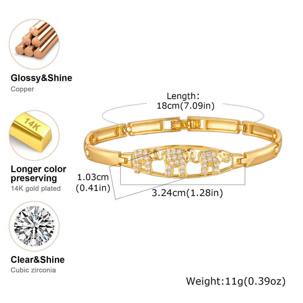 Exquisite Unique Chain Design Gold Plated Bracelets Gift for Women, Dainty Shiny Cubic Zircon Wristband Bangle Non Tarnish