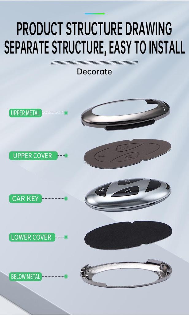 Key Case for Modern Tucson, 11th Gen Sonata, Encino, Santa Fe, and Elantra Models