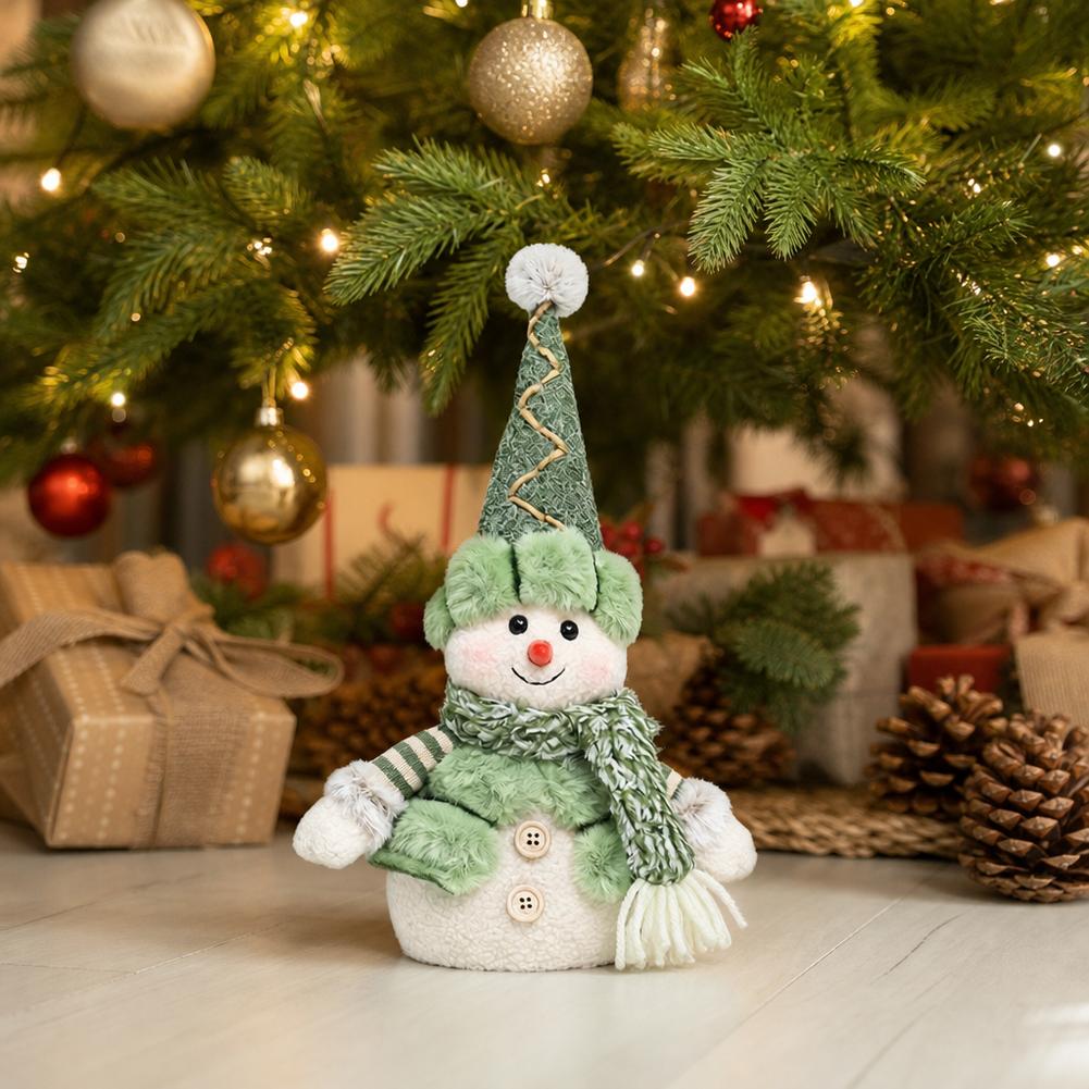 Cozy Green Christmas Snowman Doll Soft Sherpa Exquisite Knitted Gnome Doll Christmas Decorations Home Xmas Tree Decor New Year