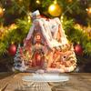 2D Acrylic Cottage Ornament with LED Light Christmas Village Houses Lighted Table Decoration Holiday Party Favors Christmas Gift