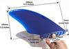 5.5 In. KEEL Center Fin, Flex Soft, 14.5cm, for Longboard SUPs (airSUP AIR7 Keel Fin, Blue, Screwless)