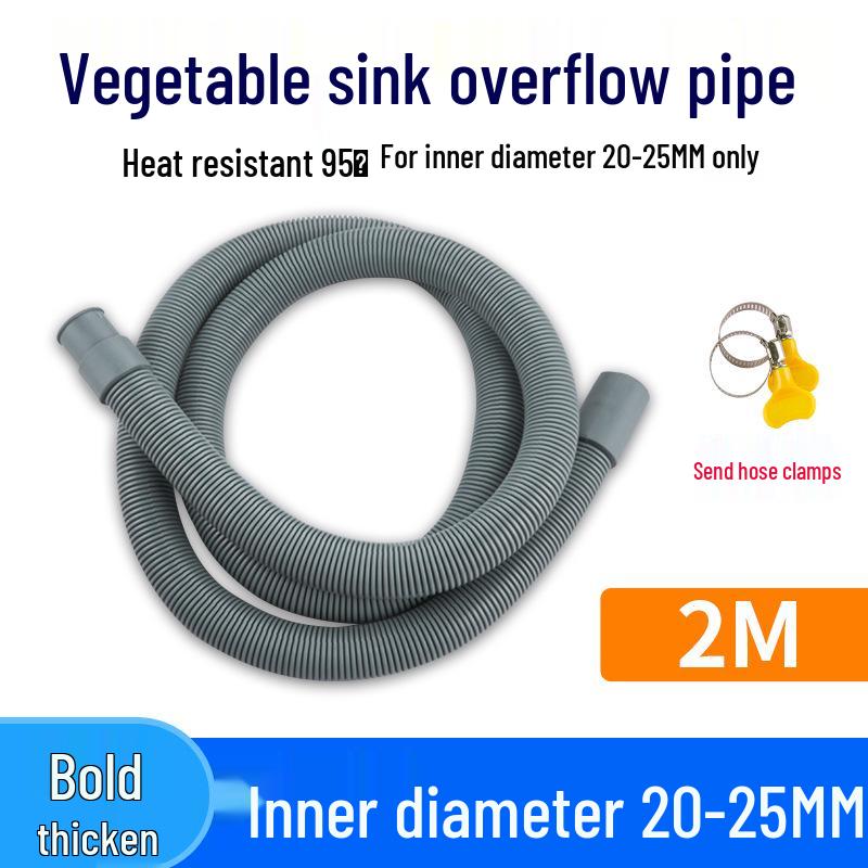 23mm Edelstahl Spülbecken Überlaufrohr und Ablaufschlauch