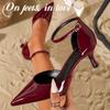 On Feet & In Love Red Pointed Toe One-Strap D'Orsay Stiletto Heels