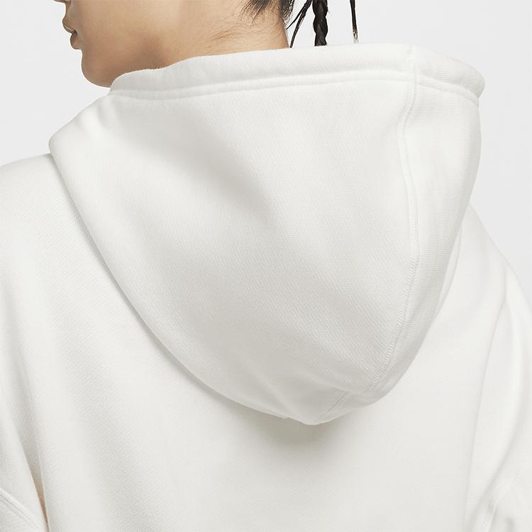 Nike Sportswear Logo Pattern Casual Comfortable Hoodie Women Hoodies Sail Black FV7778-133