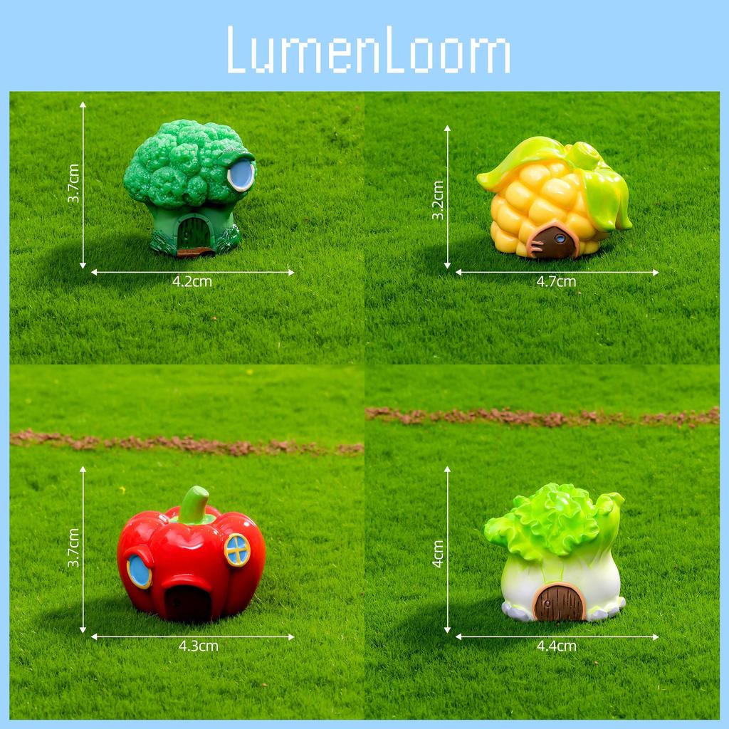Adorable Resin Vegetable Fruit House Miniatures For Diy Garden Decor And Terrariums