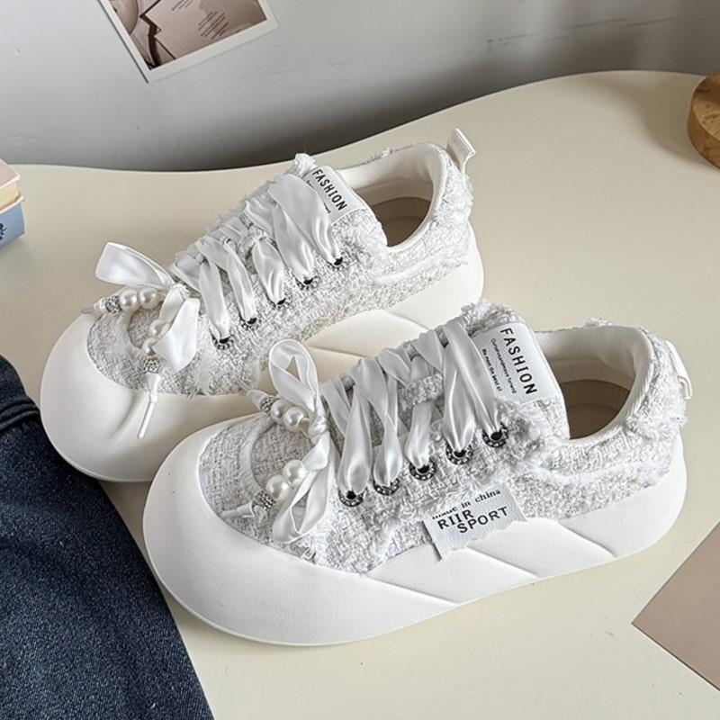

Fashion 2025 Ladies Korean-style Shoes Vintage Tide Shoes Female Low-top Shoes Sports Skateboard Shoes for Women zapatillas de mujer 40 белый