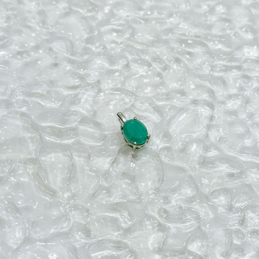 Серебряная подвеска с изумрудом (2172376)